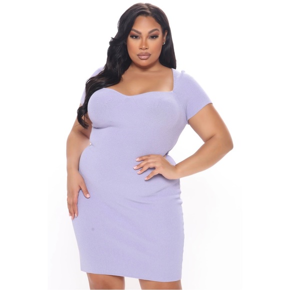Fashion Nova Shaken Up Sweater Mini Dress Lavender - Picture 4 of 5